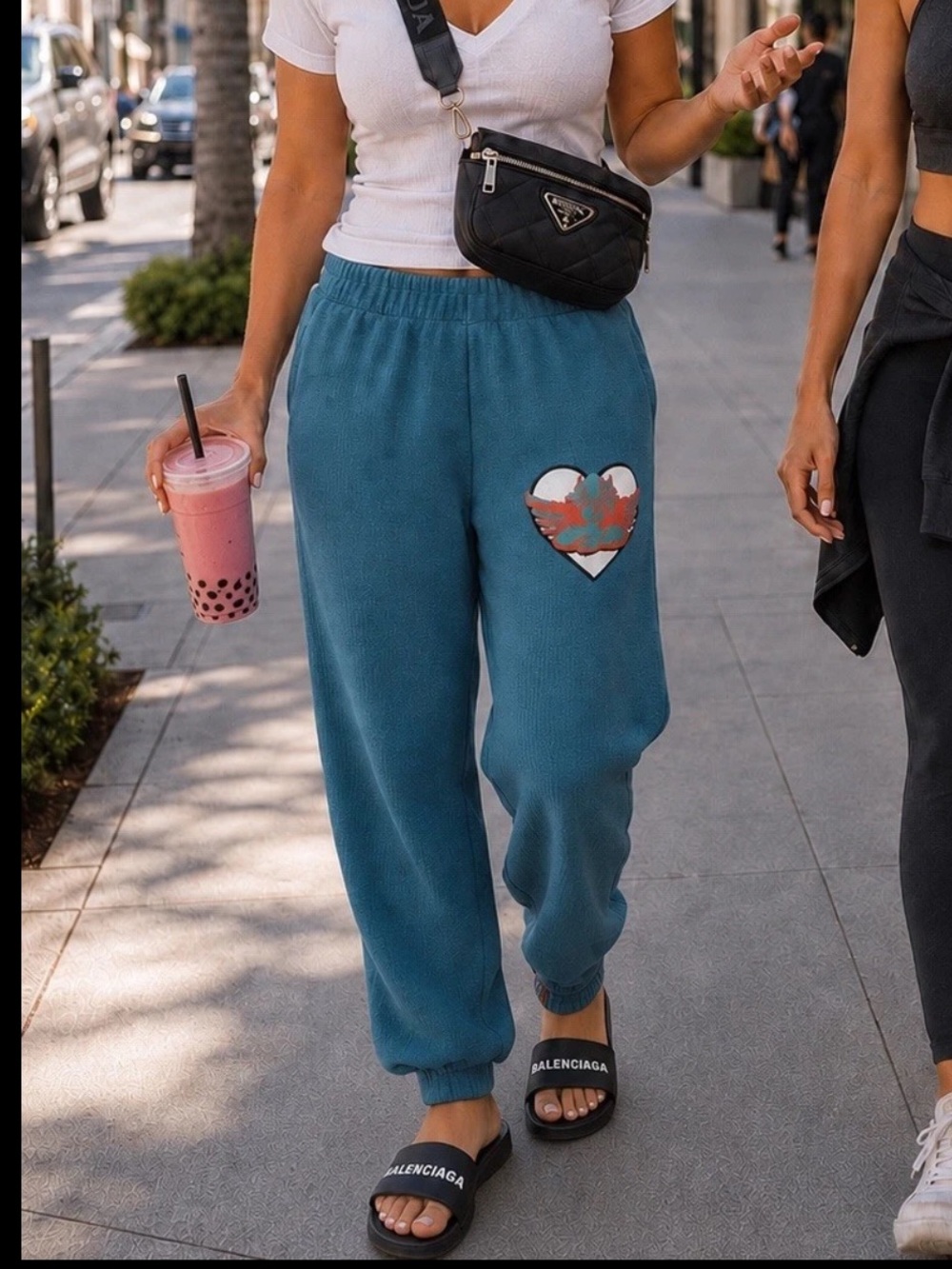 BOYS LIE 🧾receipts READ sz M 6 8 WAFFLE KNIT! NWOT dark teal Cupid sweatpants